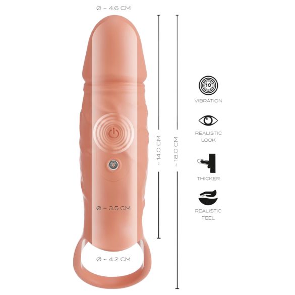 Realistixxx - Natürliches Penis-Manschette mit Vibration und Eierschleife