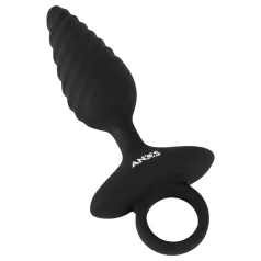 ANOS - Gerippter vibrierender Analplug (schwarz)