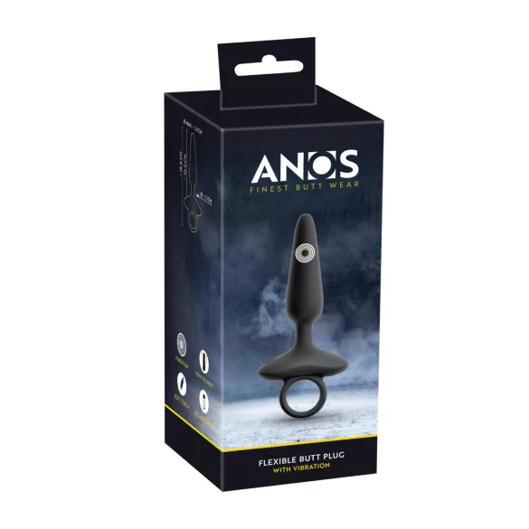 ANOS - Vibrations-Analplug mit Griff (schwarz)