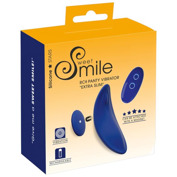 Smile - Extra Dünner, Fernbedienbarer Slip-Vibrator (Blau)
