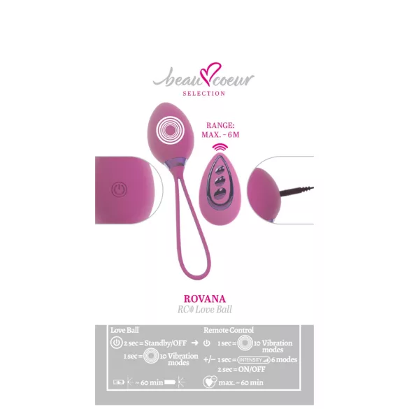 Beau Coeur Rovana - Funkendes Vibrations-Ei (Lila)