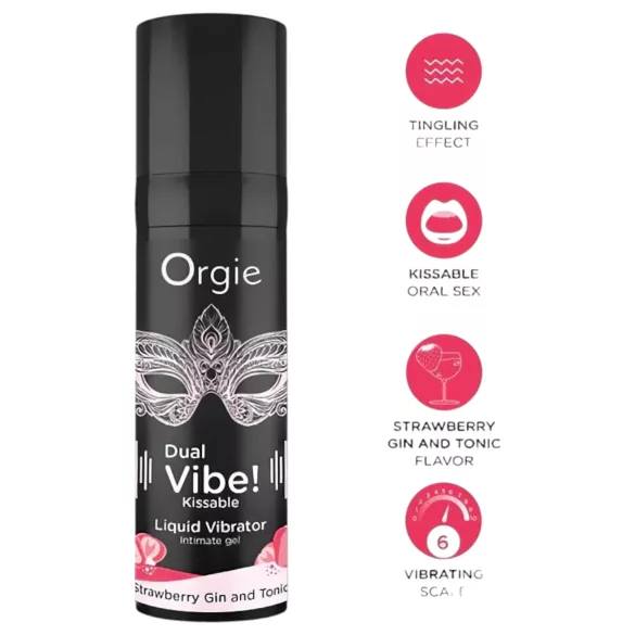 Orgie Dual Vibe - Unisex Flüssigvibrator - Erdbeere - Gin Tonic (15ml)