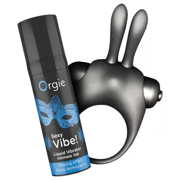 Orgie Bunny - Vibrations-Penisring-Set (schwarz)