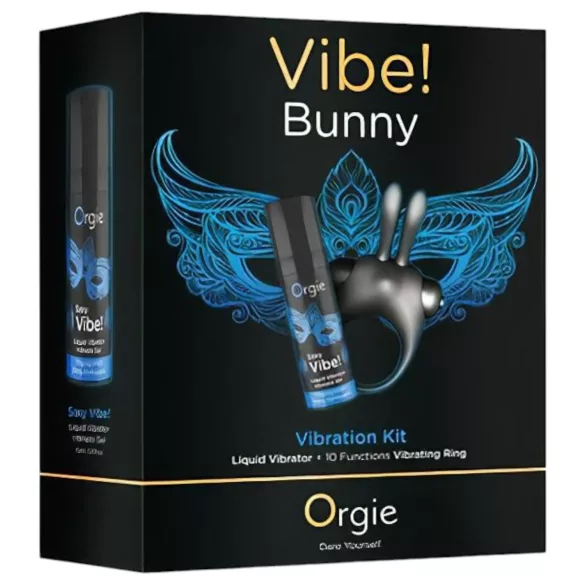 Orgie Bunny - Vibrations-Penisring-Set (schwarz)