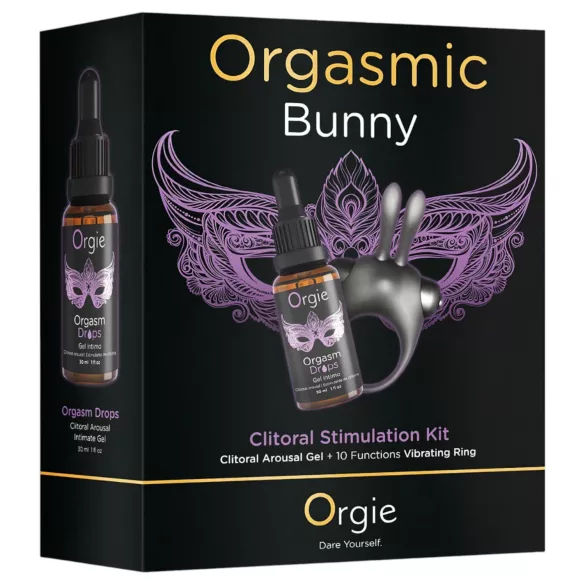 Orgie Orgasmic Bunny - Vibrations-Penisring-Set (Schwarz)