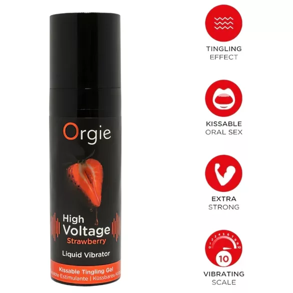 Orgie High Voltage - flüssiger Vibrator - Erdbeere (15ml)