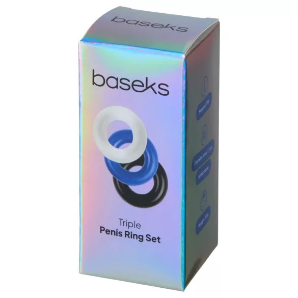 Baseks - elastisches Penisring-Set (3 Stück)