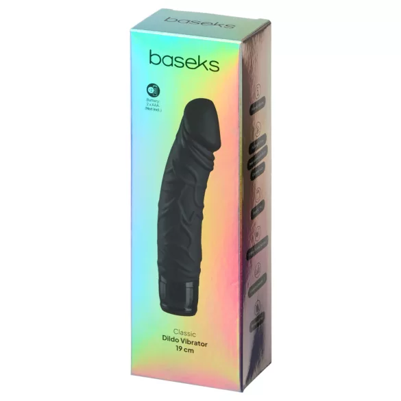 Baseks - naturgetreuer Stabvibrator (schwarz) - 19 cm