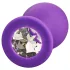 Baseks - Silikon-Analplug mit Kristall (lila) - 8 cm