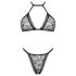 Obsessive Xenita - Transparenz-BH-Set mit Muster (Grau)