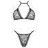 Obsessive Xenita - Transparenter BH-Set mit Muster (Grau)
