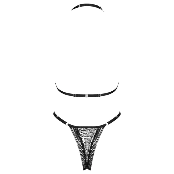 Obsessive Xenita - Transparenter BH-Set mit Muster (Grau) - L/XL