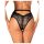 Obsessive Olvidia - Blumenmotiv Panty mit Verzierung (Schwarz) - M/L