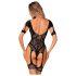 Obsessive - Gemustertes Offenes Netz-Body (Schwarz) (S-L)