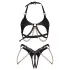 Obsessive Anyya - BH-Set mit Ketten in Lederoptik (schwarz)