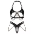 Obsessive Anyya - BH-Set mit Ketten in Lederoptik (schwarz)