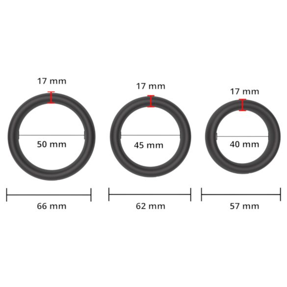 Men's Play - dicke Penisring-Set - schwarz (3er)