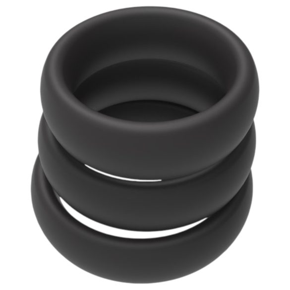 Men's Play - dicke Penisring-Set - schwarz (3er)