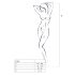Passion BS006 - Strapsen-Overall mit offenem Schritt (schwarz) - S-L
