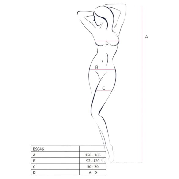 Passion BS046 - Blumenmuster-Netzset (weiß) - S-L