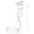 Passion BS050 - Herz- und Blumenmuster Netz-Set (weiß) - S-L