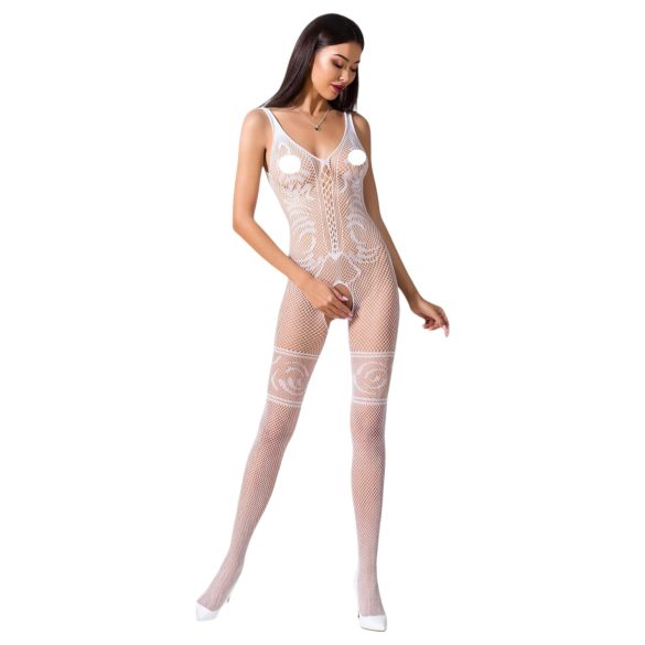 Passion BS069 - Verziertes Netz-Overall (Weiß) - S-L