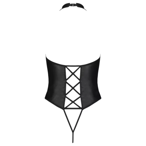 Passion Nancy - Offener Body mit Kreuzträgern (Schwarz) - L/XL