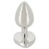 Magic Shiver - Metall Analplug mit Edelstein (blau)