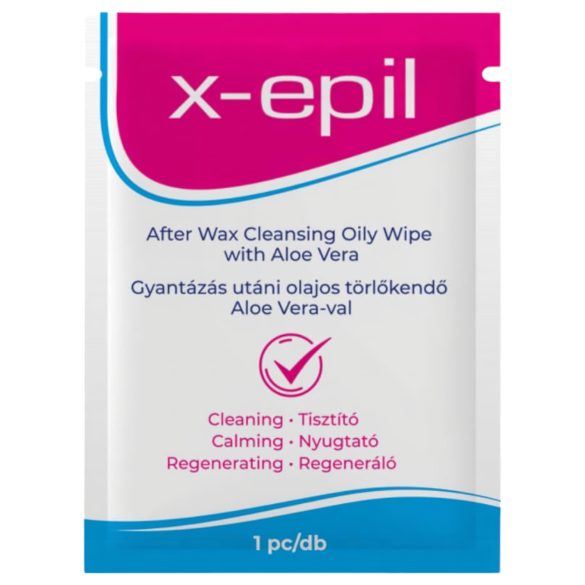 X-Epil - Ölhaltige Tücher nach dem Wachsen (1 Stk) - Aloe Vera