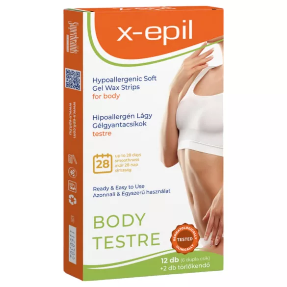 X-Epil - Hypoallergene Wachsstreifen für den Körper (12 Stk.)