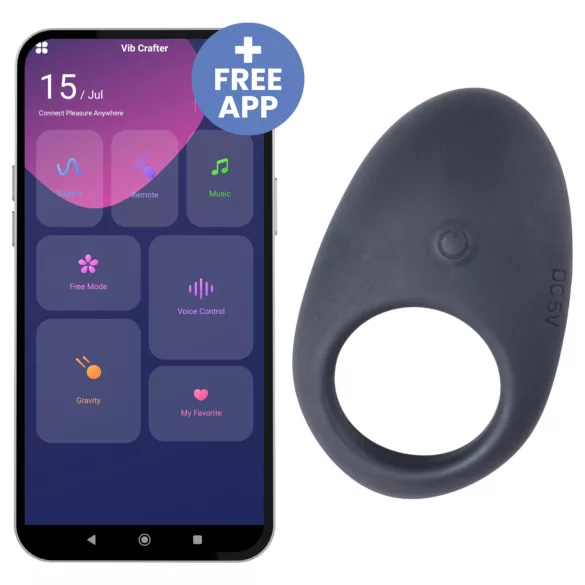 Desirel Halo - smarte, vibrierende Penisring (schwarz)