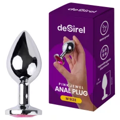 Desirel Pink Juwel M - Anal Plug (Silber-Pink)