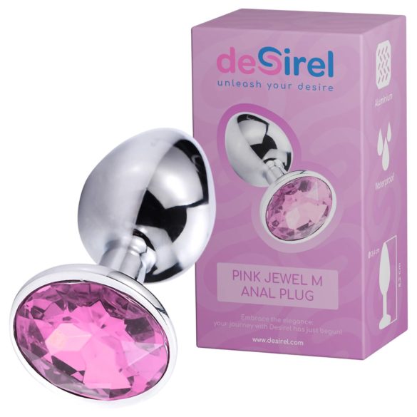 Desirel Pink Jewel M - Anal Plug (Silber-Pink)