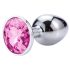 Desirel Pink Jewel L - Anal Plug (Silber-Pink)