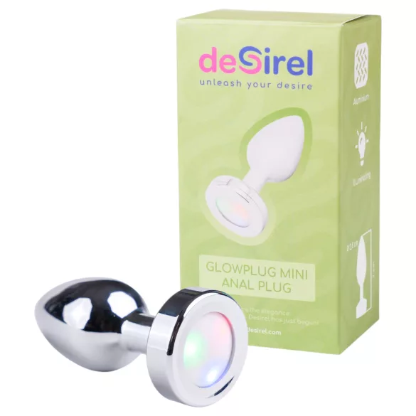 Desirel GlowPlug - leuchtender Analplug - klein (silber)