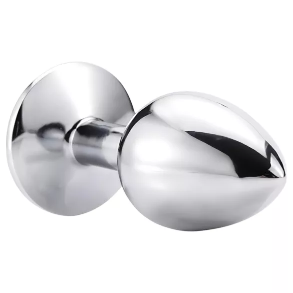 Sunfo - Metall Analplug mit dunkelviolettem Stein (Silber)