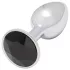 Sunfo - Metall Analplug mit schwarzem Stein (Silber)