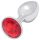 Sunfo - Metall Analplug mit rotem Schmuckstein (Silber)