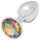 Sunfo - Metall Analplug mit gelbem Stein (Silber)