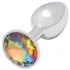 Sunfo - Metall Analplug mit gelbem Stein (Silber)