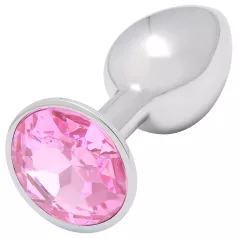 Sunfo - Metall Analplug mit rosa Stein (silber)