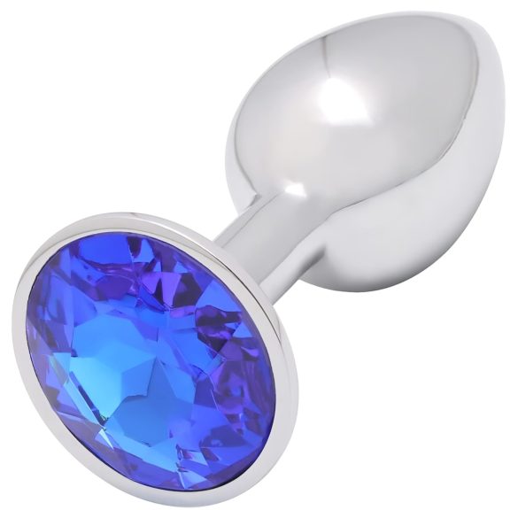 Sunfo - Metall Analplug mit blauem Stein (Silber)
