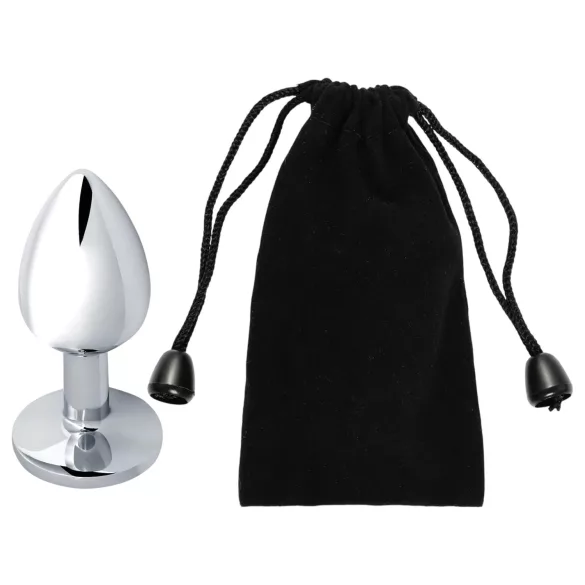 Sunfo - Metall Analplug mit blauem Edelstein (Silber)