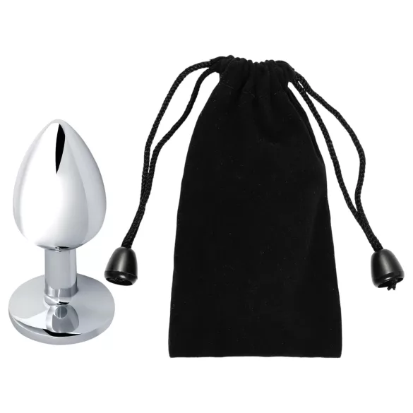 Sunfo - Metall Anal Plug mit hellblauem Stein (Silber)