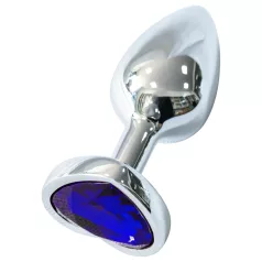   Sunfo - Metall Analplug mit herzförmigem dunkelviolettem Stein (silber)