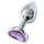 Sunfo - Metall Anal Plug mit herzförmigem lila Stein (silber)