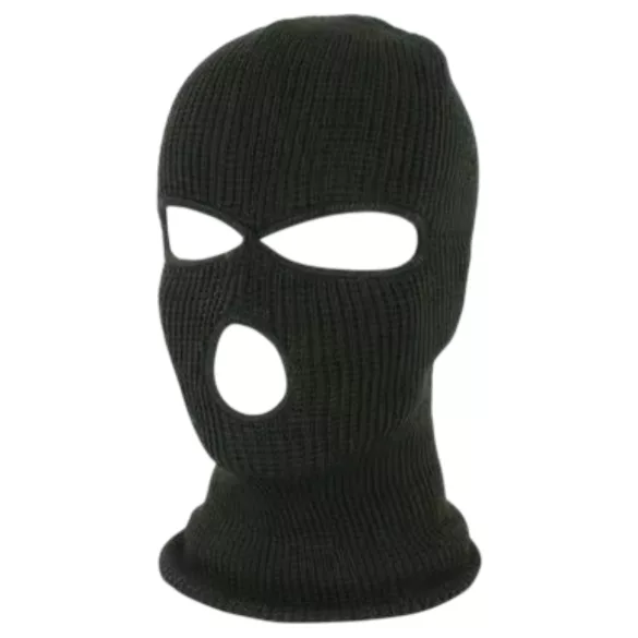 Sturmhaube - gestrickte Maske mit 3 Öffnungen (schwarz)