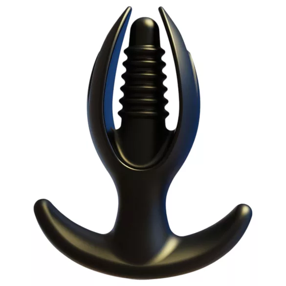 Kangvo - magnetischer, aufblasbarer gerippter Analplug (schwarz)