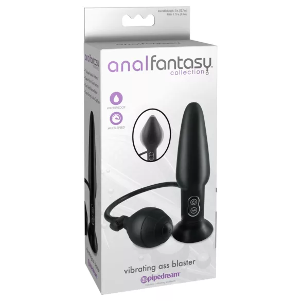 Anal Fantasy - Aufblasbarer vibrierender Analplug (Schwarz)