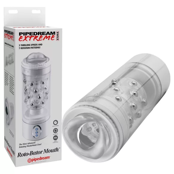 PDX Roto-Bator - vibrierender Mundmasturbator (weiß)